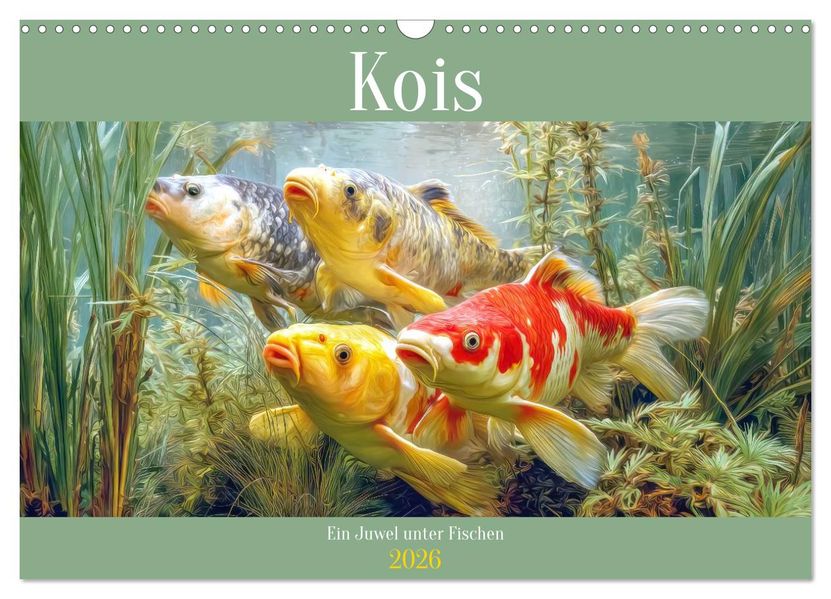 Kois - Ein Juwel unter Fischen (Wandkalender 2026 DIN A3 quer) CALVENDO Monatskalender