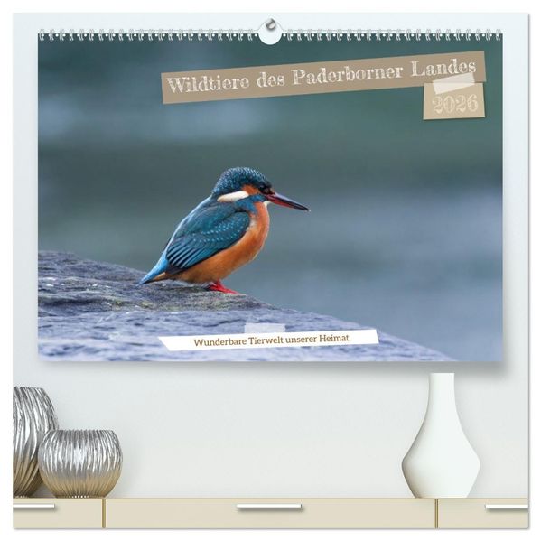 Wildtiere des Paderborner Landes (hochwertiger Premium Wandkalender 2026 DIN A2 quer) Kunstdruck in Hochglanz