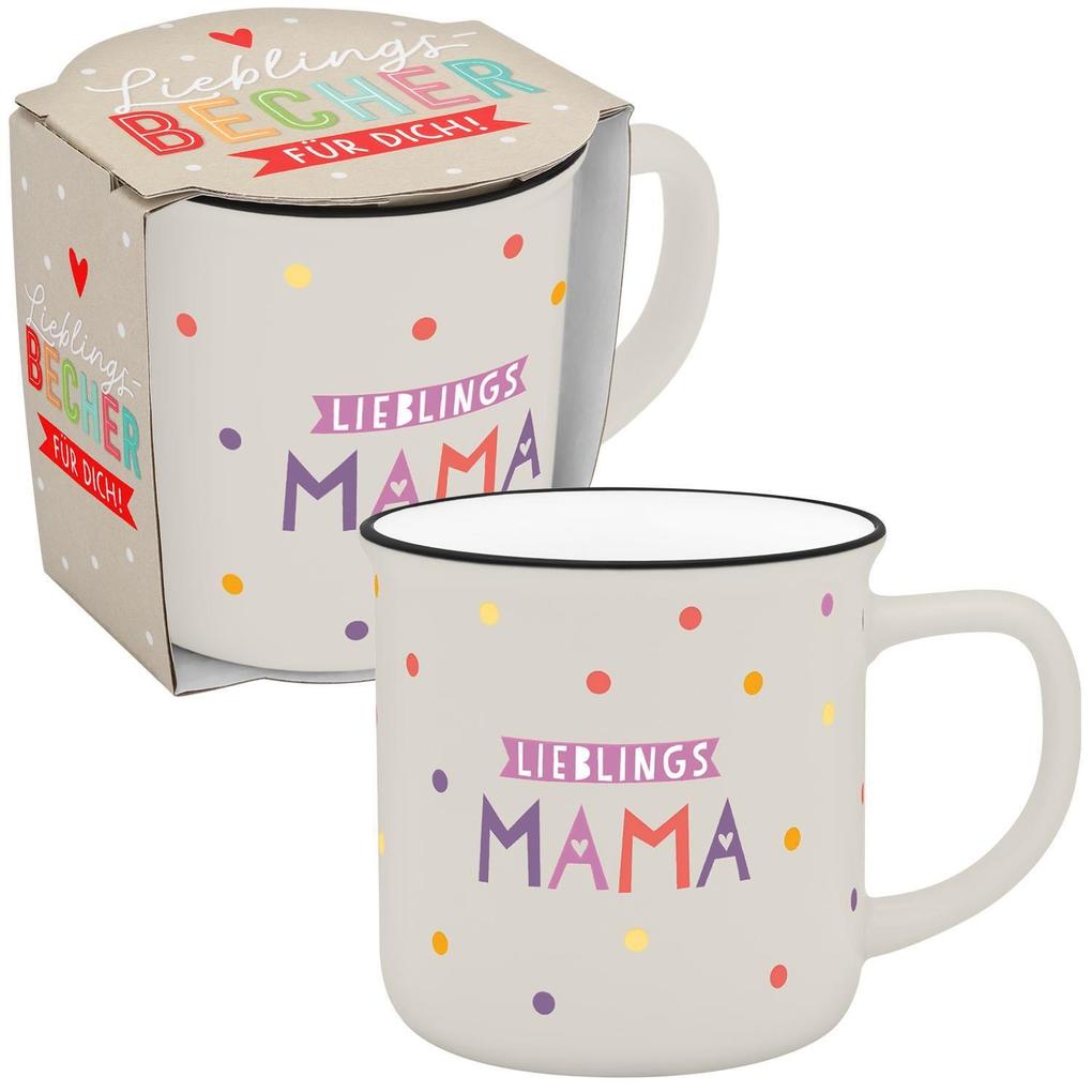 Becher in Emailloptik 'Lieblingsmama'