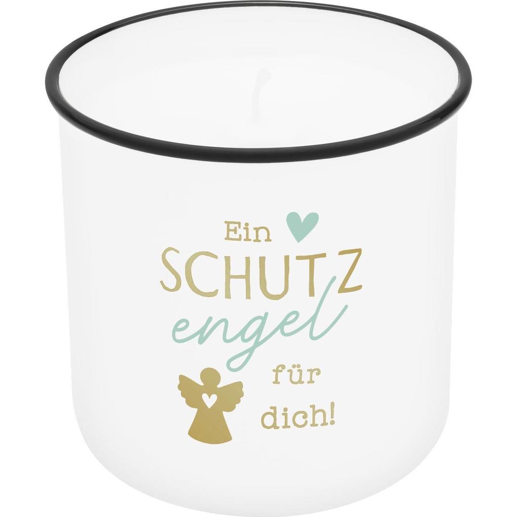 Lieblingskerze in Emailleoptik Motiv 'Ein Schutzengel für dich'