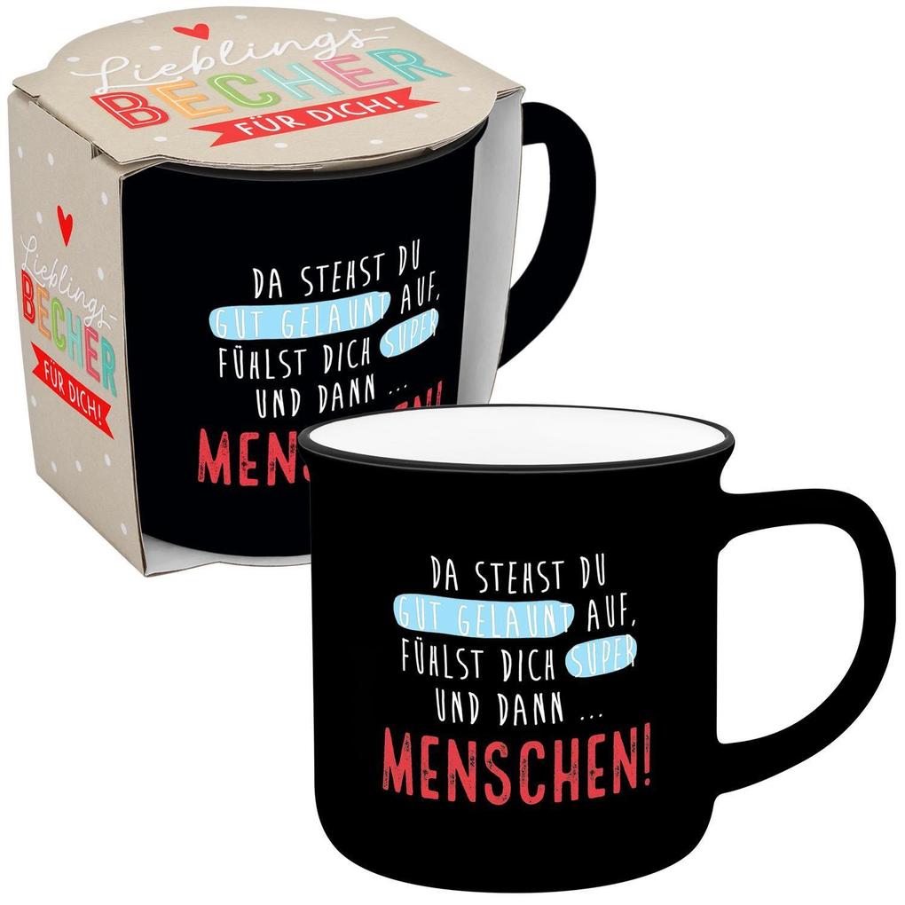 Becher in Emailloptik 'Menschen'