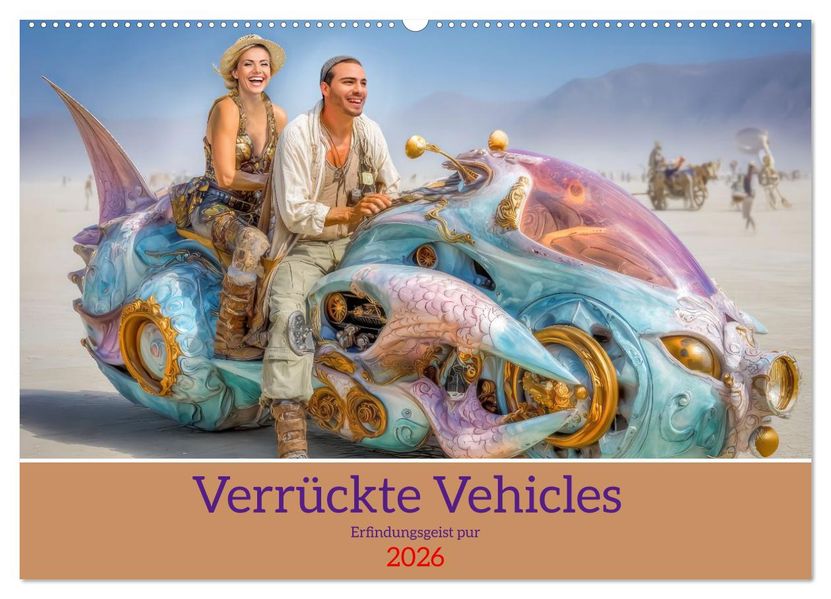 Verrückte Vehicles - Erfindungsgeist pur (Wandkalender 2026 DIN A2 quer) CALVENDO Monatskalender