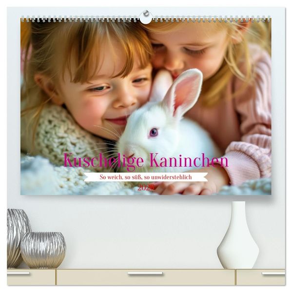 Kuschelige Kaninchen (hochwertiger Premium Wandkalender 2026 DIN A2 quer) Kunstdruck in Hochglanz