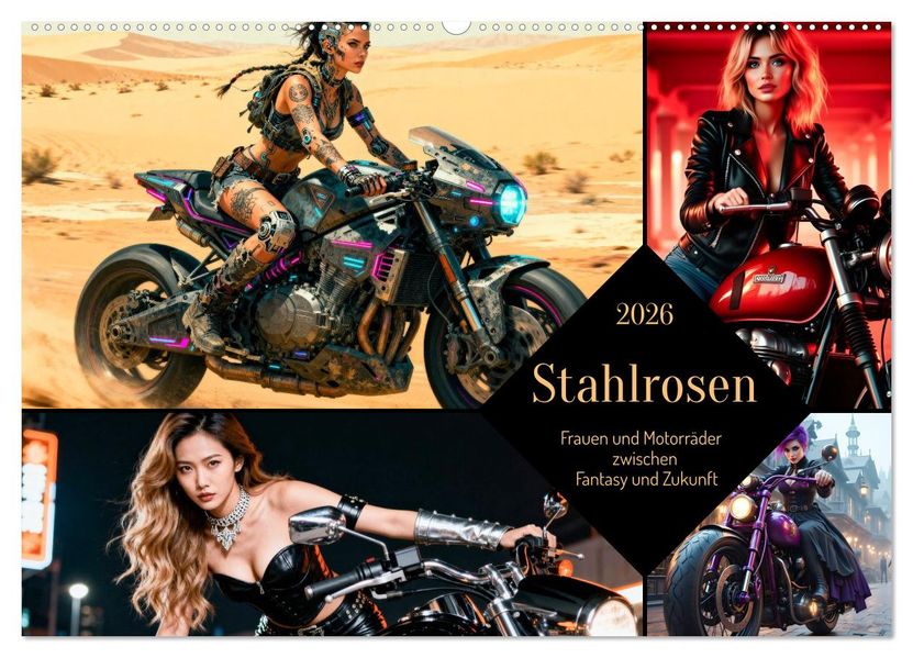 Stahlrosen (Wandkalender 2026 DIN A2 quer) CALVENDO Monatskalender