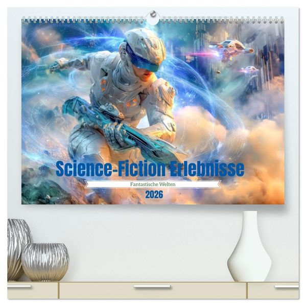 Science-Fiction Erlebnisse - Fantastische Welten (hochwertiger Premium Wandkalender 2026 DIN A2 quer) Kunstdruck in Hochglanz