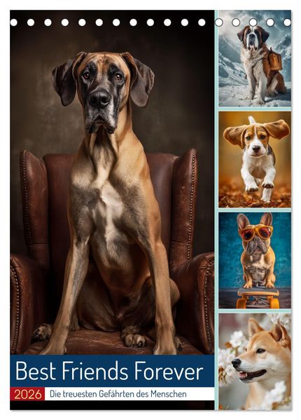 Best Friends Forever (Tischkalender 2026 DIN A5 hoch) CALVENDO Monatskalender