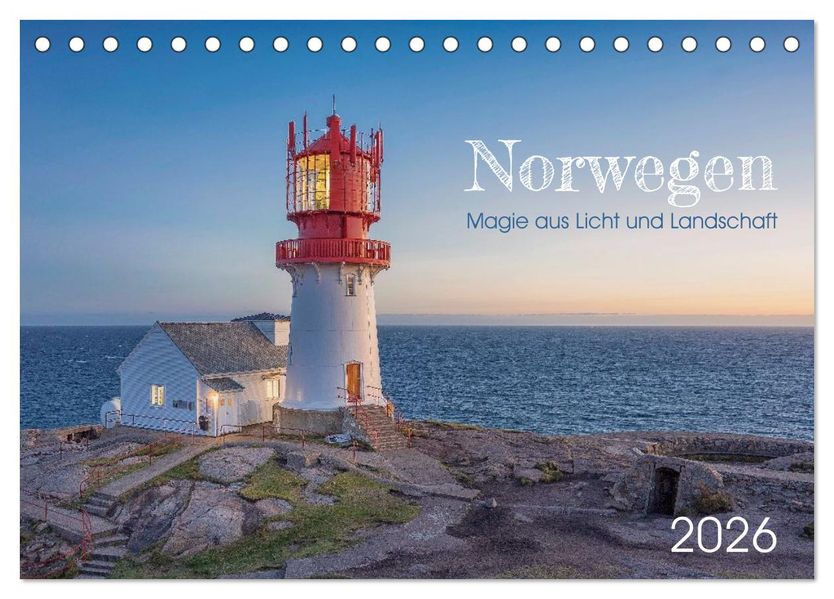 Norwegen - Magie aus Licht und Landschaft (Tischkalender 2026 DIN A5 quer) CALVENDO Monatskalender