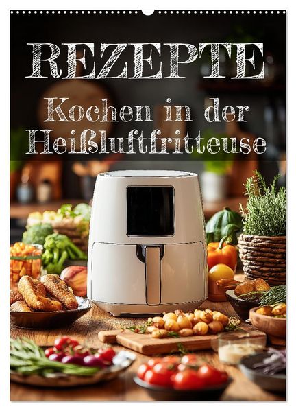 REZEPTE - Kochen in der Heißluftfritteuse (Wandkalender 2026 DIN A2 hoch) CALVENDO Monatskalender
