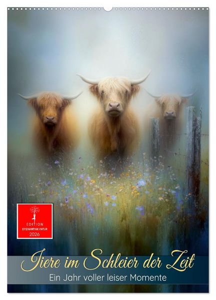 Tiere im Schleier der Zeit (Wandkalender 2026 DIN A2 hoch) CALVENDO Monatskalender