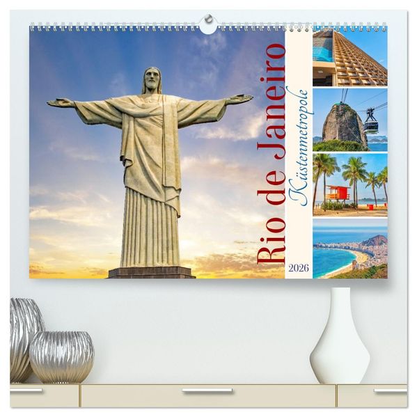 Rio de Janeiro - Küstenmetropole (hochwertiger Premium Wandkalender 2026 DIN A2 quer) Kunstdruck in Hochglanz