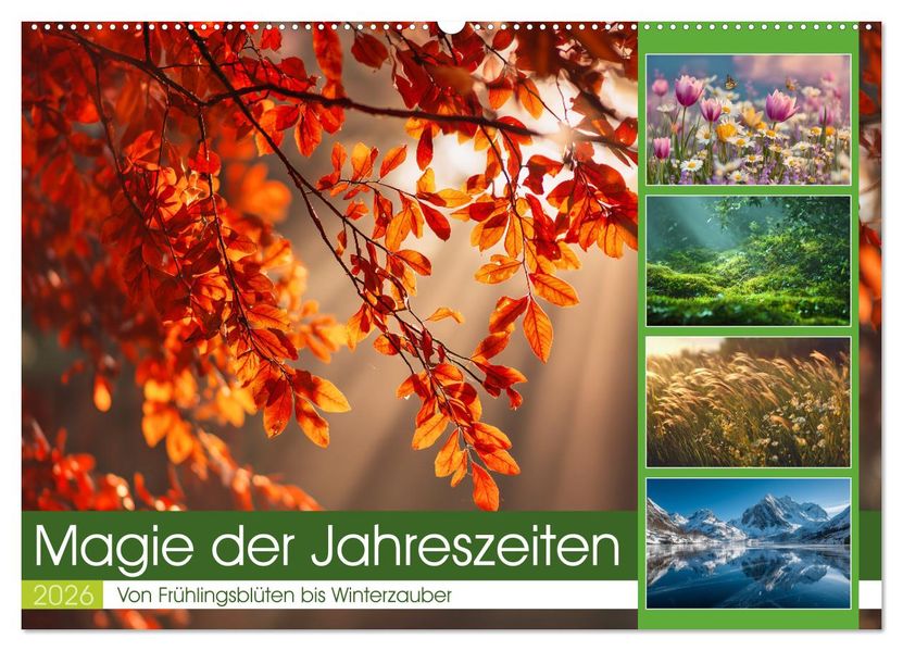 Magie der Jahreszeiten (Wandkalender 2026 DIN A2 quer) CALVENDO Monatskalender