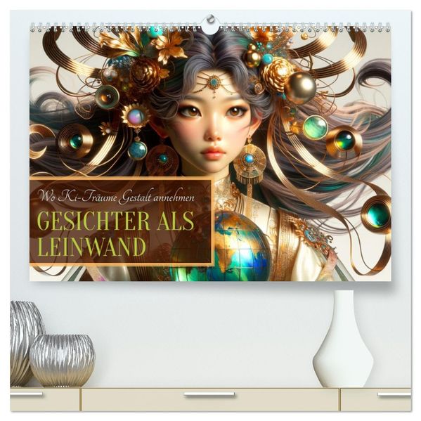 Gesichter als Leinwand (hochwertiger Premium Wandkalender 2026 DIN A2 quer) Kunstdruck in Hochglanz