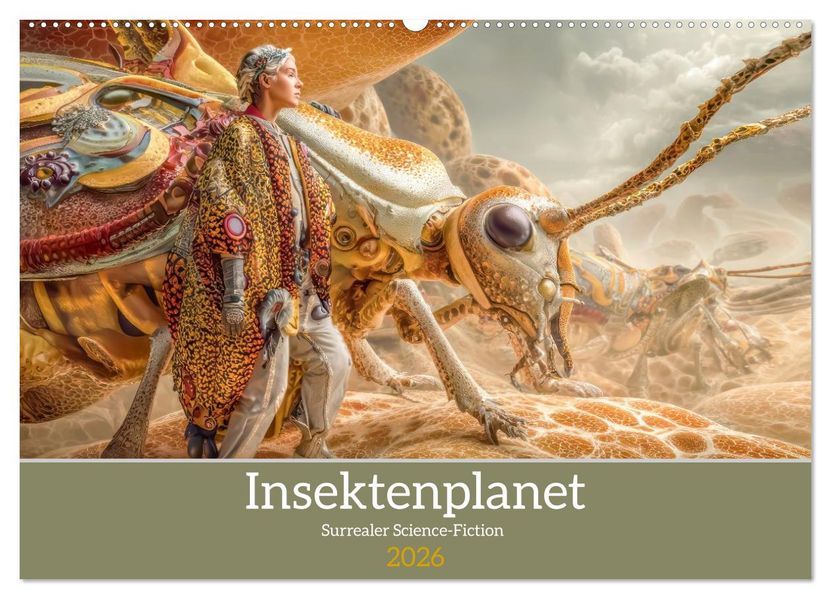 Insektenplanet - Surrealer Science-Fiction (Wandkalender 2026 DIN A2 quer) CALVENDO Monatskalender