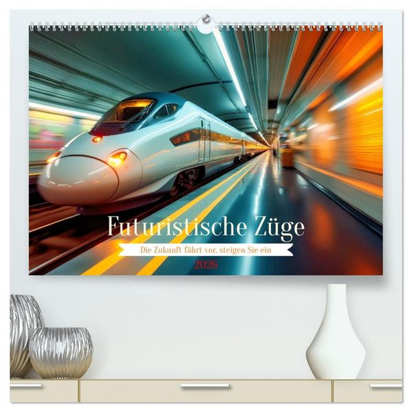 Futuristische Züge (hochwertiger Premium Wandkalender 2026 DIN A2 quer) Kunstdruck in Hochglanz