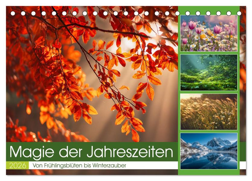 Magie der Jahreszeiten (Tischkalender 2026 DIN A5 quer) CALVENDO Monatskalender