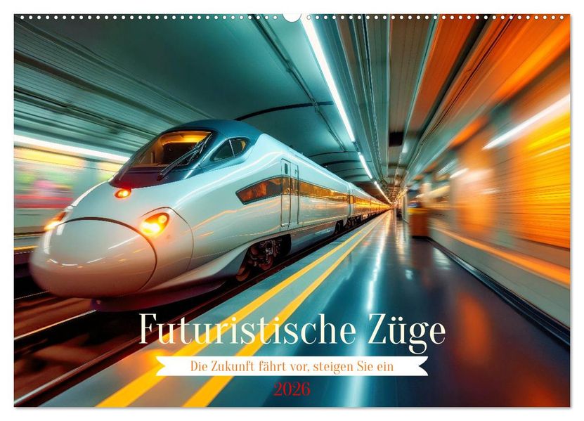 Futuristische Züge (Wandkalender 2026 DIN A2 quer) CALVENDO Monatskalender