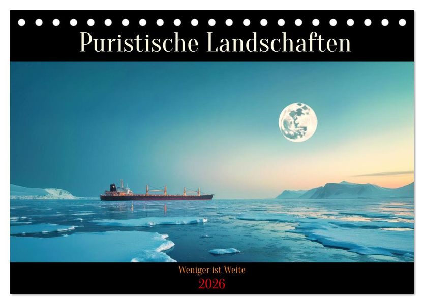 Puristische Landschaften (Tischkalender 2026 DIN A5 quer) CALVENDO Monatskalender