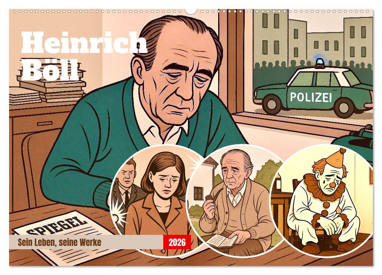 Heinrich Böll (Wandkalender 2026 DIN A2 quer) CALVENDO Monatskalender