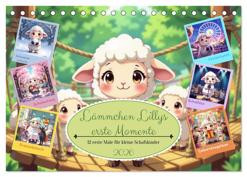 Lämmchen Lillys erste Momente (Tischkalender 2026 DIN A5 quer) CALVENDO Monatskalender