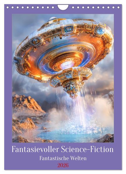 Fantasievoller Science-Fiction - Fantastische Welten (Wandkalender 2026 DIN A4 hoch) CALVENDO Monatskalender