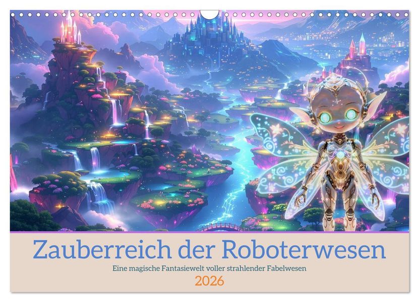 Zauberreich der Roboterwesen (Wandkalender 2026 DIN A3 quer) CALVENDO Monatskalender