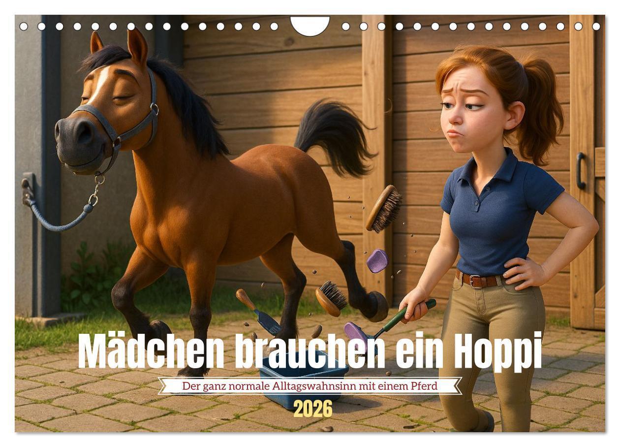 Mädchen brauchen ein Hoppi (Wandkalender 2026 DIN A4 quer) CALVENDO Monatskalender