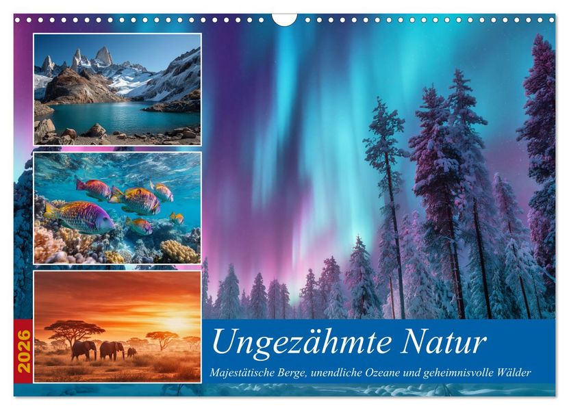 Ungezähmte Natur (Wandkalender 2026 DIN A3 quer) CALVENDO Monatskalender