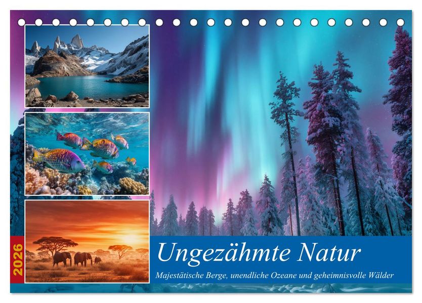 Ungezähmte Natur (Tischkalender 2026 DIN A5 quer) CALVENDO Monatskalender