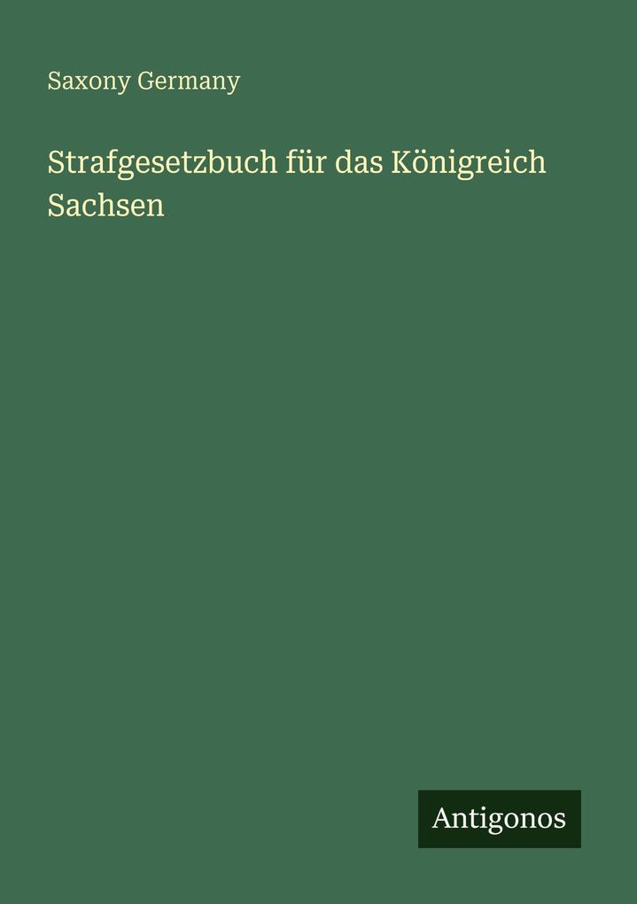Strafgesetzbuch für das Königreich Sachsen