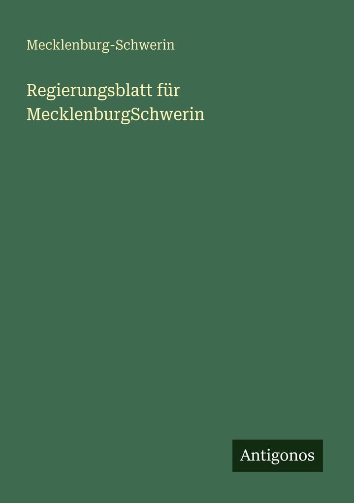 Regierungsblatt für MecklenburgSchwerin