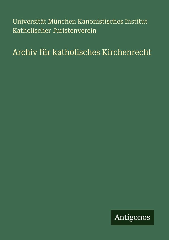 Archiv für katholisches Kirchenrecht