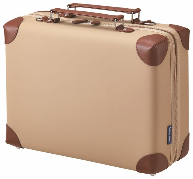Carchette Carry Case Wide (Beige) - Japanischer Citykoffer Aktentasche Schultasche mit Schultergurt | by KING JIM Tokyo