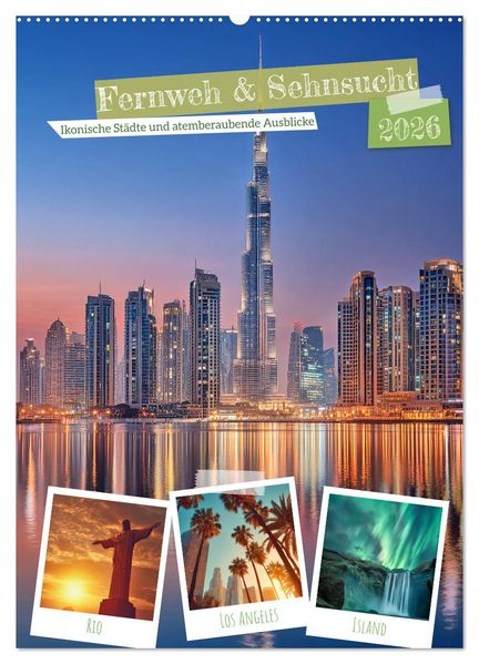 Fernweh & Sehnsucht (Wandkalender 2026 DIN A2 hoch) CALVENDO Monatskalender