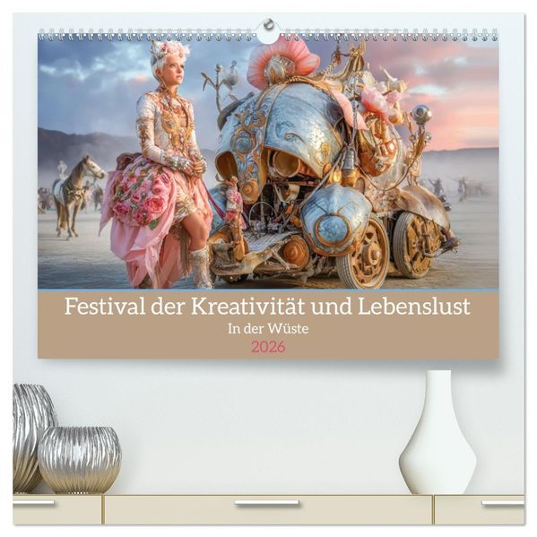 Festival der Kreativität und Lebenslust - In der Wüste (hochwertiger Premium Wandkalender 2026 DIN A2 quer) Kunstdruck in Hochglanz