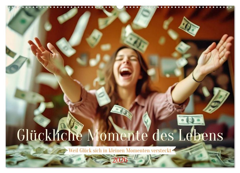 Glückliche Momente des Lebens (Wandkalender 2026 DIN A2 quer) CALVENDO Monatskalender