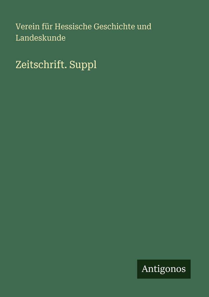Zeitschrift. Suppl