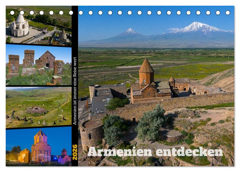 Armenien entdecken (Tischkalender 2026 DIN A5 quer) CALVENDO Monatskalender