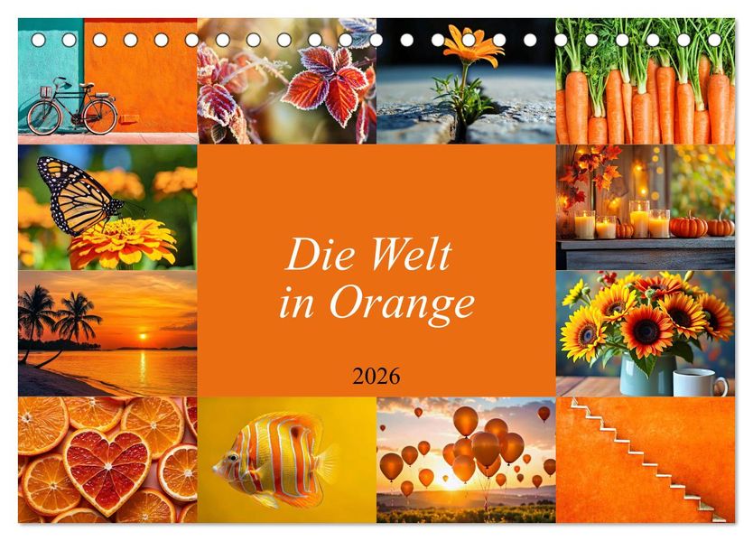 Die Welt in Orange (Tischkalender 2026 DIN A5 quer) CALVENDO Monatskalender