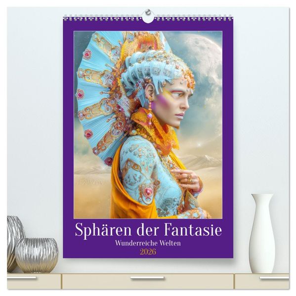 Sphären der Fantasie - Wunderreiche Welten (hochwertiger Premium Wandkalender 2026 DIN A2 hoch) Kunstdruck in Hochglanz