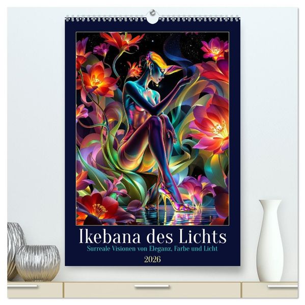 Ikebana des Lichts (hochwertiger Premium Wandkalender 2026 DIN A2 hoch) Kunstdruck in Hochglanz