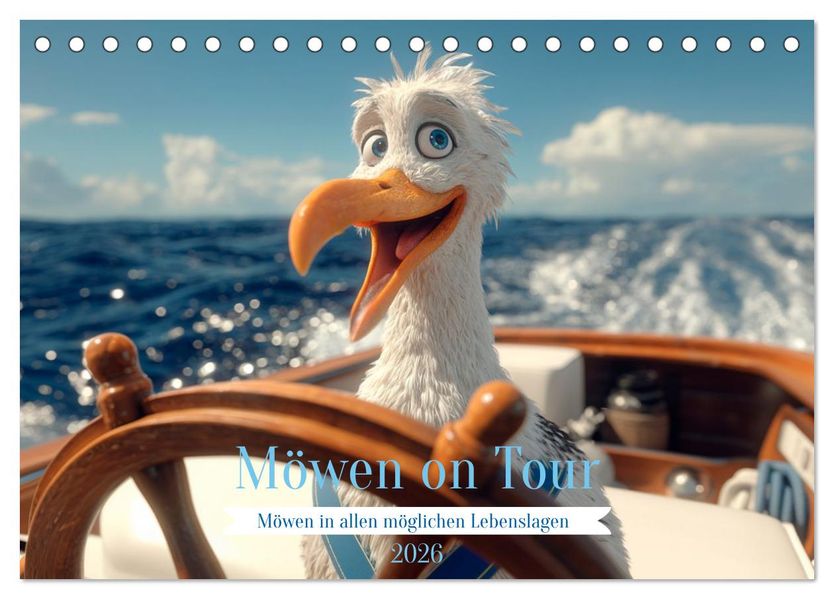 Möwen on Tour (Tischkalender 2026 DIN A5 quer) CALVENDO Monatskalender