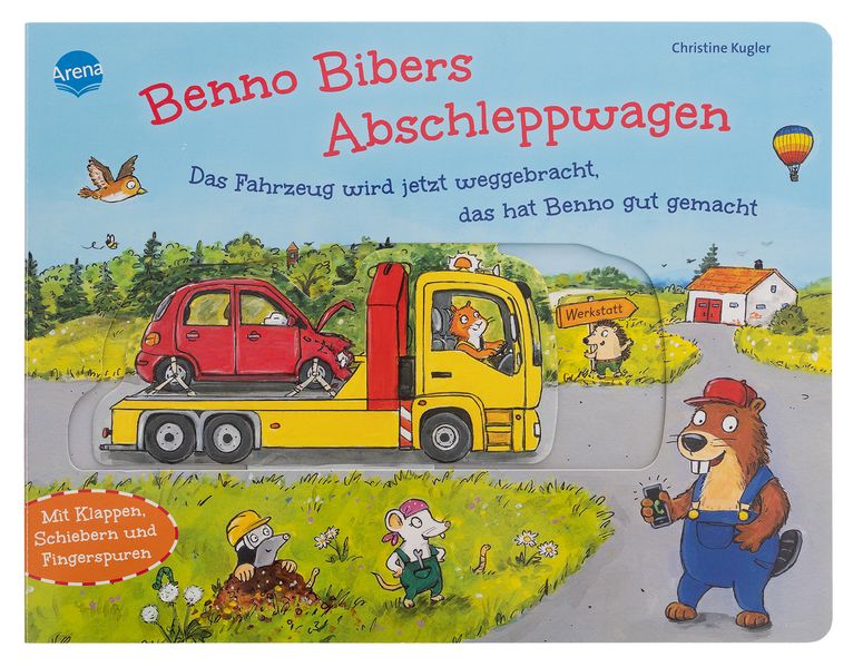 Benno Bibers Abschleppwagen. Das Fahrzeug wird jetzt weggebracht das hat Benno gut gemacht