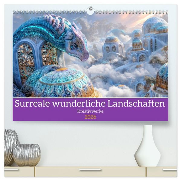 Surreale wunderliche Landschaften - Kreativwerke (hochwertiger Premium Wandkalender 2026 DIN A2 quer) Kunstdruck in Hochglanz