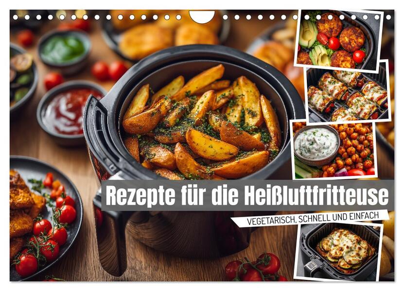 Rezepte für die Heißluftfritteuse - vegetarisch schnell und einfach (Wandkalender 2026 DIN A4 quer) CALVENDO Monatskalender