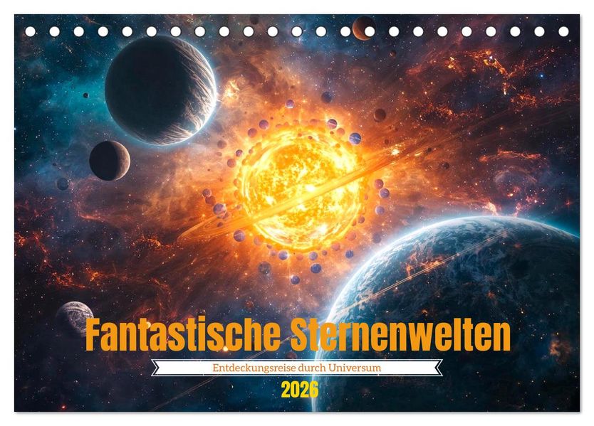 Fantastische Sternenwelten (Tischkalender 2026 DIN A5 quer) CALVENDO Monatskalender