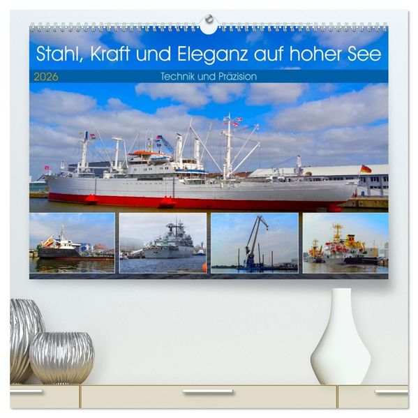 Stahl Kraft und Eleganz auf hoher See (hochwertiger Premium Wandkalender 2026 DIN A2 quer) Kunstdruck in Hochglanz