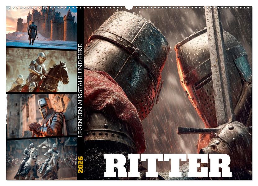 Ritter - Legenden aus Stahl und Ehre (Wandkalender 2026 DIN A2 quer) CALVENDO Monatskalender