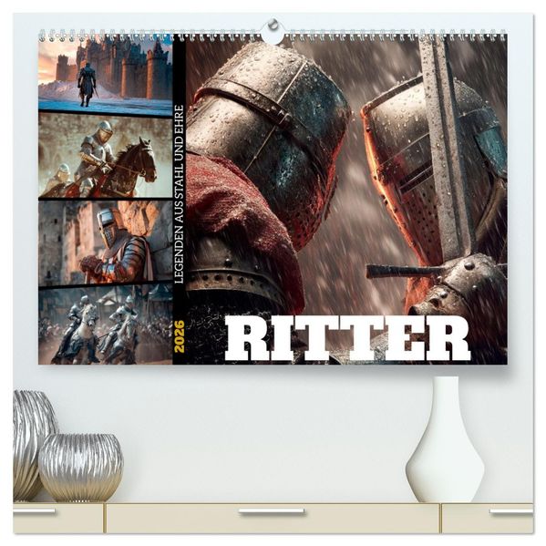 Ritter - Legenden aus Stahl und Ehre (hochwertiger Premium Wandkalender 2026 DIN A2 quer) Kunstdruck in Hochglanz