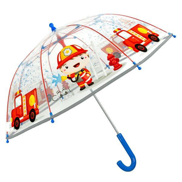Glow in the Dark Kinderschirm Cool Kids FIREMAN transparent 42/8 manuell