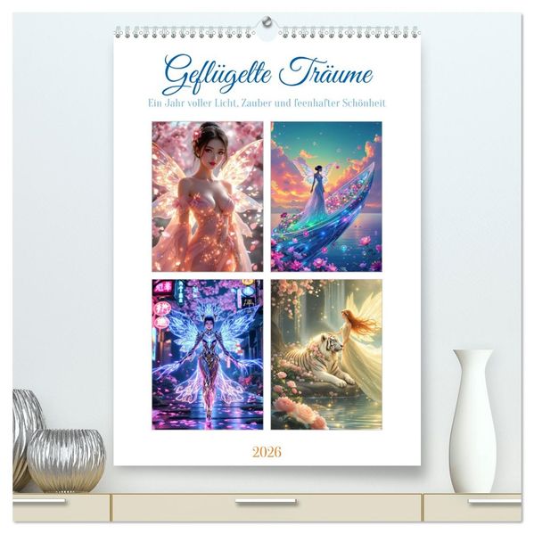 Geflügelte Träume (hochwertiger Premium Wandkalender 2026 DIN A2 hoch) Kunstdruck in Hochglanz